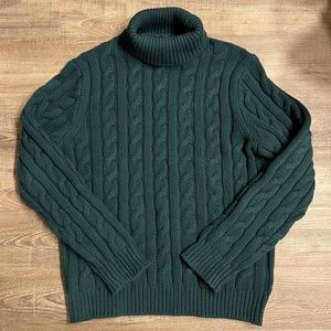 Men’s Chunky Heavyweight Cashmere Cable-Knit Turtleneck Sweater